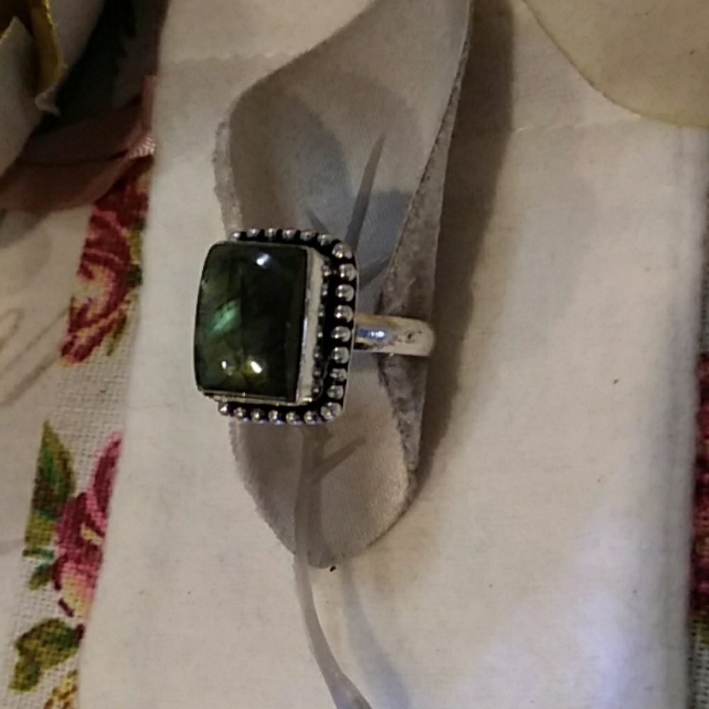Natural Dark Jasper Gemstone Sterling Silver 💍